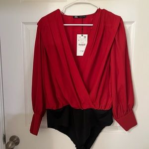 Large Zara red body suit purchased in Cannes, France